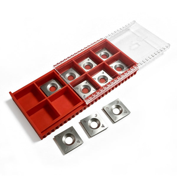 15x15x2.0mm-40° Square Carbide Inserts Cutters Knives Blades for Bauer 70303 & 6" Jointer Spiral Helical Planer Cutterhead, 4-Sided Indexable Replacement, 10 Pack