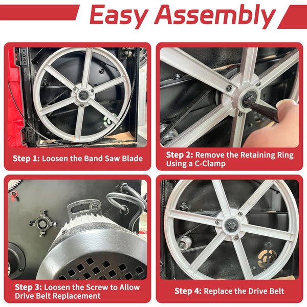 Step-by-step guide for easy assembly of a machine with images and text instructions.|card