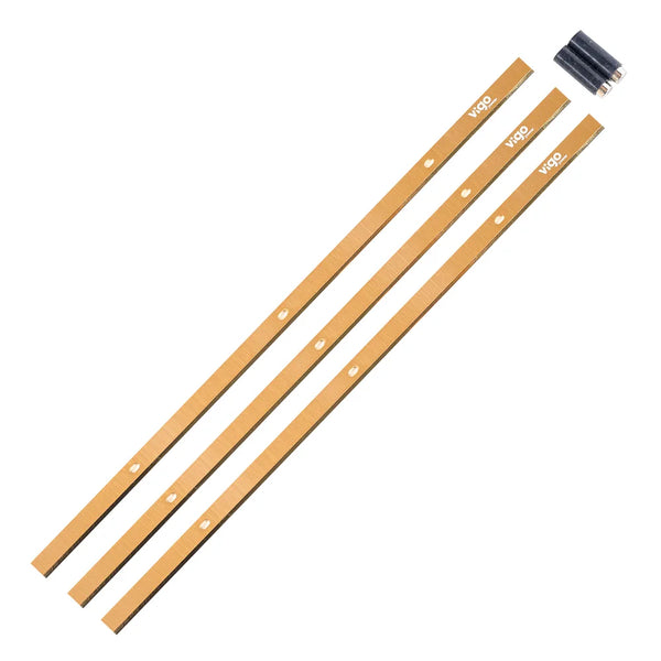 Two wooden dowels with a black brush on a white background|card