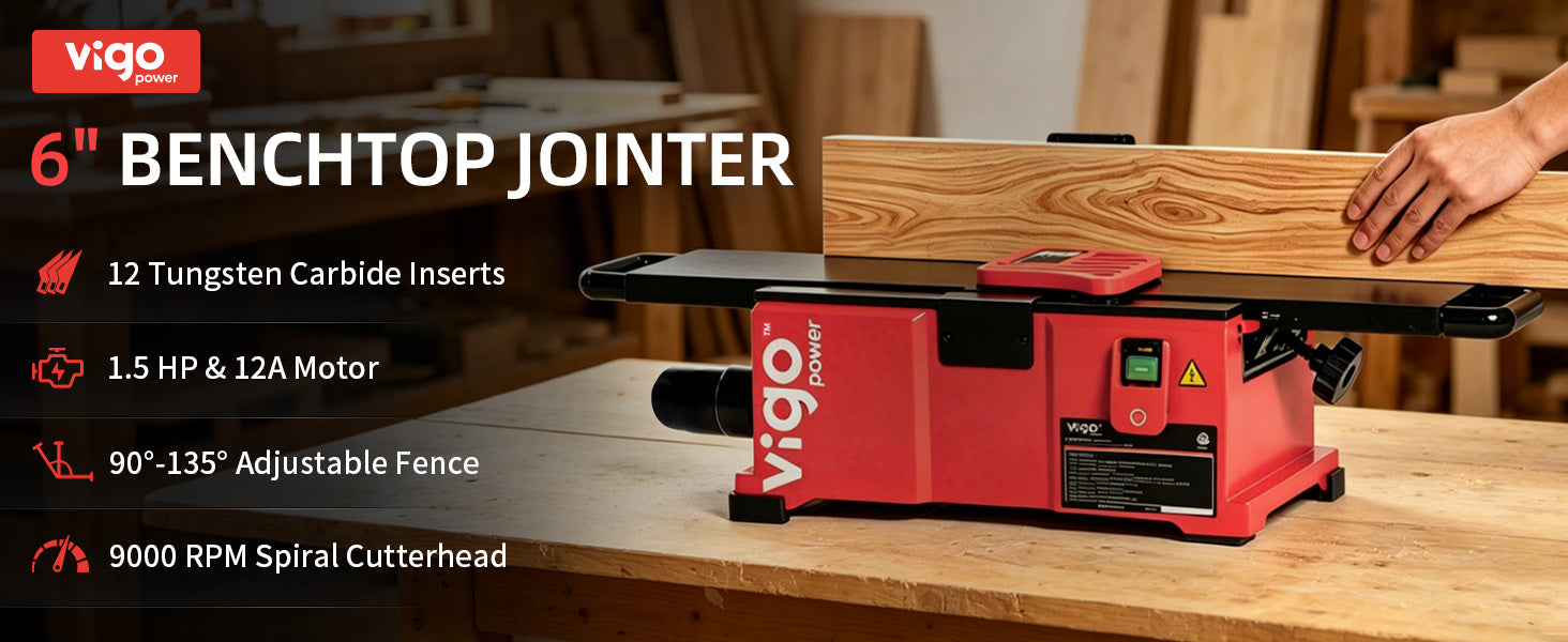 6 Inch Jointer with Spiral Cutterhead