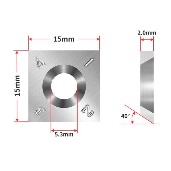 Technical dimension drawing of a square metal mounting plate with a circular hole, showing front and side views｜card
