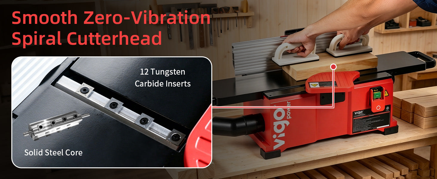 6 Inch Jointer with Spiral Cutterhead