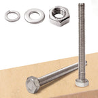 Metal bolts and nuts on a cardboard surface｜card