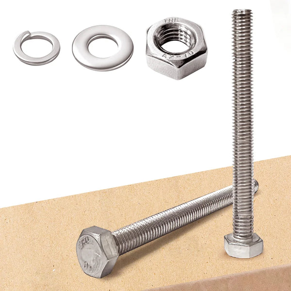 Metal bolts and nuts on a cardboard surface｜card