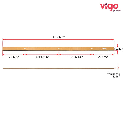 Measurement chart of a Vigo product with dimensions labeled｜card