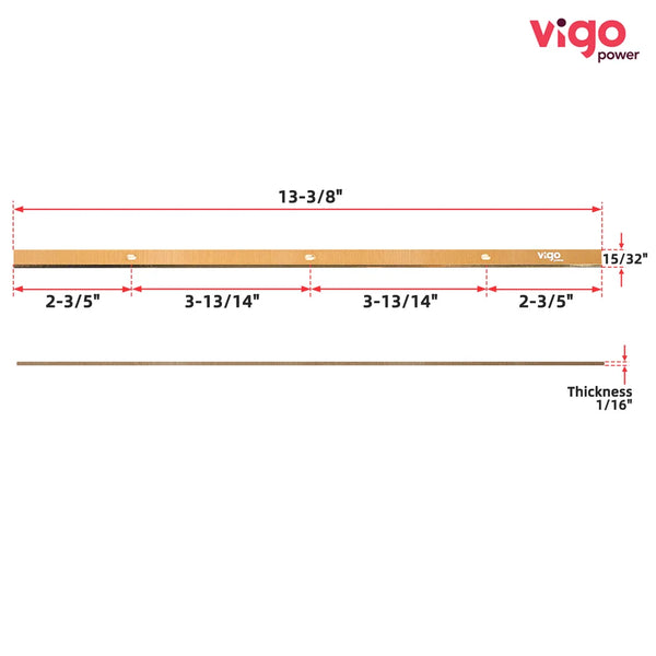 Measurement chart of a Vigo product with dimensions labeled｜card