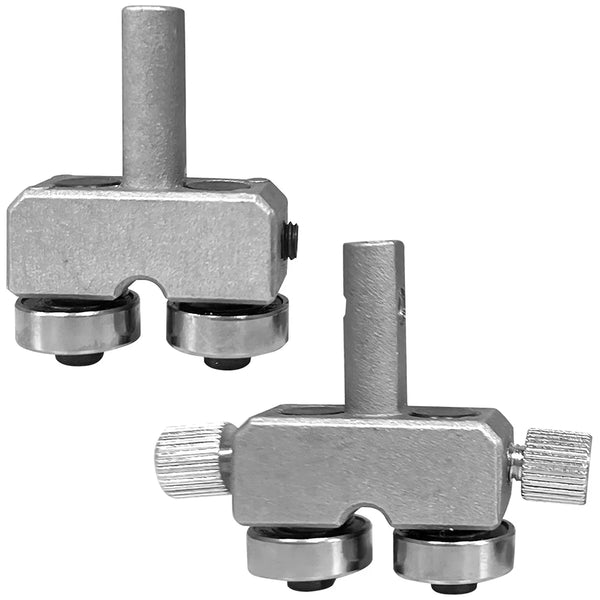 Two metallic clamps on a white background｜card