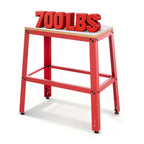 Red workbench with '700LBS' sign on a white background｜card