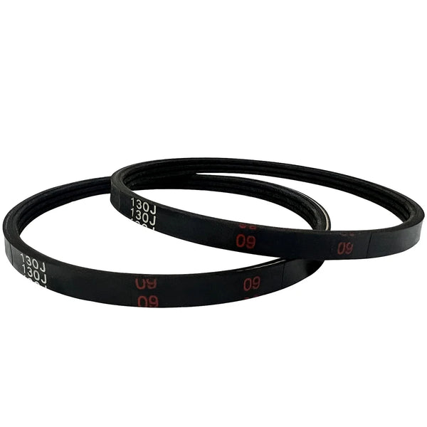 Two black belts with visible branding on a white background｜card