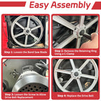Step-by-step guide for easy assembly of a machine with images and text instructions.｜card