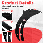 Black metal bracket with detailed specifications on a white background｜card