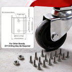 Caster wheel with hardware and dimensions on a gray surface｜card